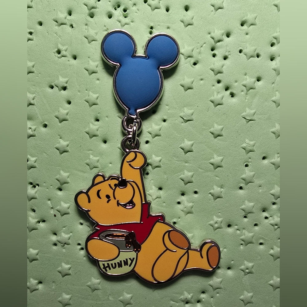 Winnie the Pooh Keychain with Blue Balloon